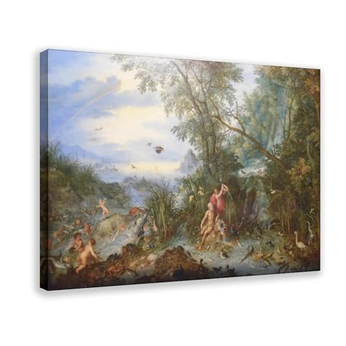 Impression sur toile Jan Brueghel pour bureau, cadre WCYB 20x30 cm
