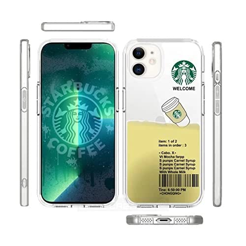 COPPAIRE Back Cover Compatible with iPhone 12 Pro Max Cover, Cream Unique Floating Cup Design, Shockproof TPU Cover - Printed Sticker, Slim Hard Back Cover - Ultra Protective - Pack of 1
