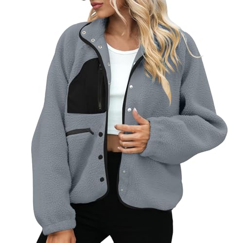 Fleece Lined Sherpa Outfit for Women Fall Winter Long Sleeve Hooded Basic Jackets Coats Women 2025