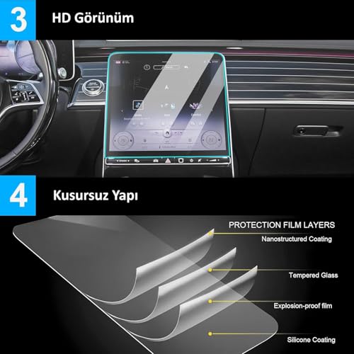 Kia ile Uyumlu Yeni Sportage 2023-2024-2025 Model (Makyajlı Kasalar Hariç) Hayalet Ekran ve Navigasyon 9H Nano Ekran Koruyucu