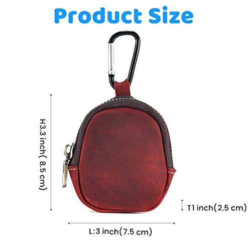 Coin Purse Keychain, Professional Pouch Accessories for Men, Small Round Coin Holder Pouch as Wallet, Change Purse, EDC Pouches(Brown)4