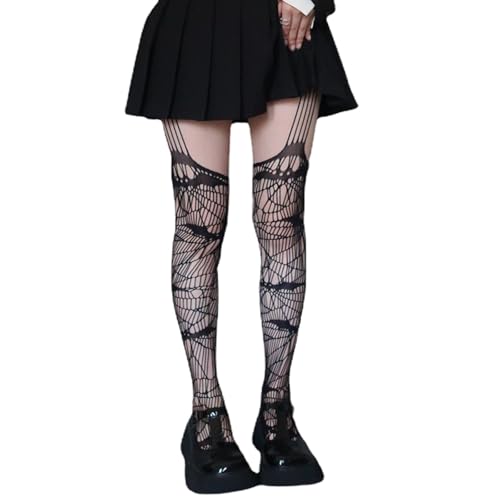 Halloween Spiderweb Stockings Bat Fishnet Tight Stocking Gothic Punk Sexy Dark Gift for Women Halloween Outfits Party Supplies Stage Show