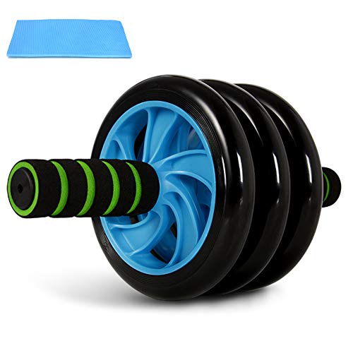Roue Abdominale, Roue Fitness, Roue AB avec Tapis pour Les Genoux, pour Le Fitness Et L'entraînement des Abdominaux/Muscles De L'épaule/Musles du Bras/Muscles des Cuisses