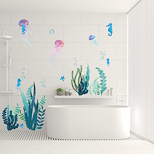 Nuanchu 28 piezas vinilos decorativos marinos infantiles miniatura 6