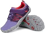 SAGUARO Kinder Barfussschuhe Jungen Aquaschuhe Mädchen Trekkingschuhe rutschfest Traillaufschuhe Atmungsaktiv Fitnessschuhe Outdoor Sportschuhe Violett B Gr.29