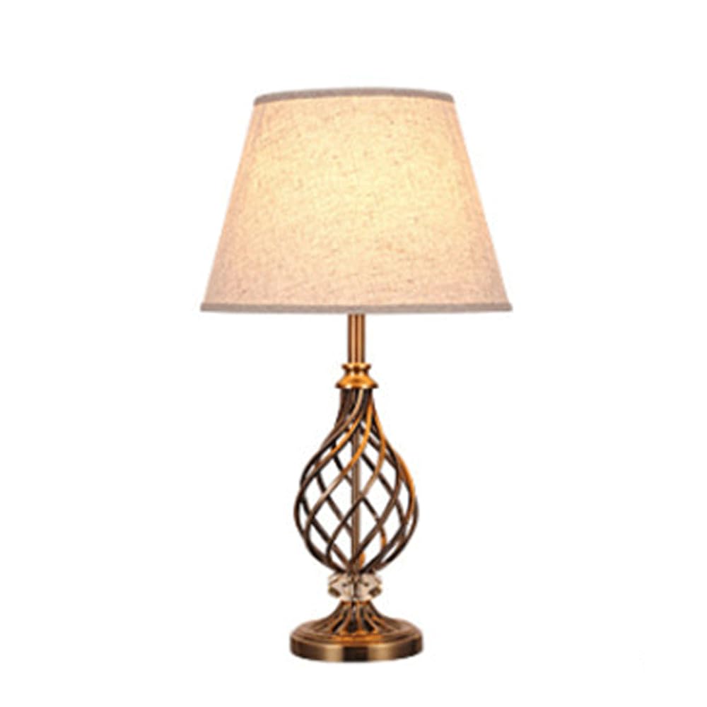 YUSDATC Vintage Desk Lamp Minimalist Hotel Engineering Desk Lamp Crystal Linen Lamp Iron Bent Tube Vertical Desk Lamp Study Room Bedroom Living Room Desk Lamp