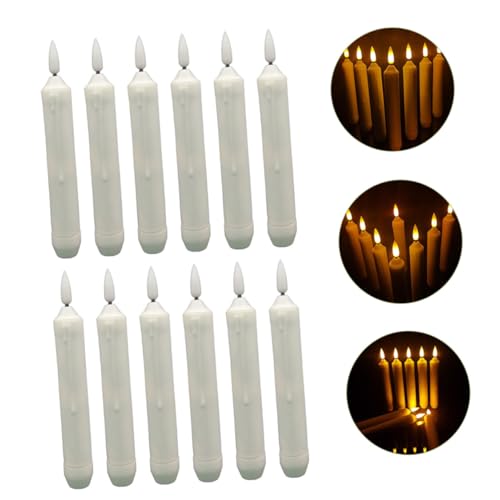 Velas LED cónicas sin llama y luces electrónicas decorativas en pack de 12 unidades 5