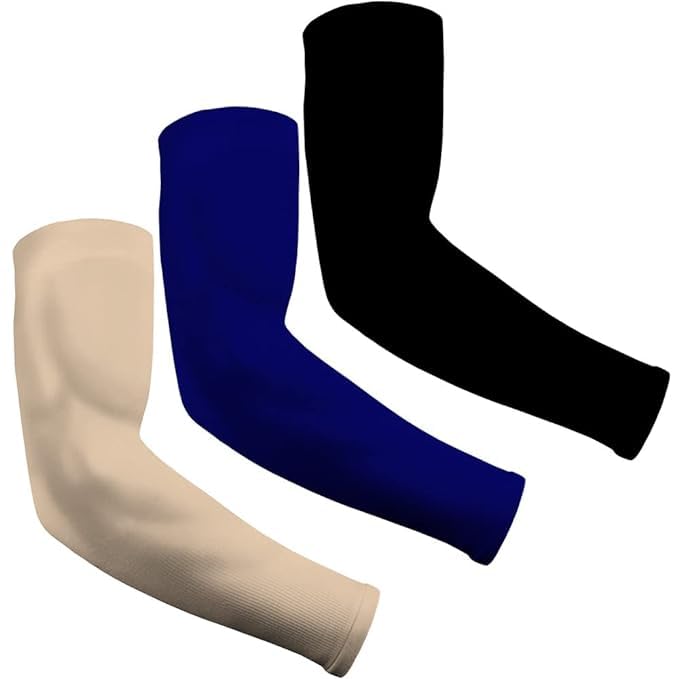 Image of INNERSTYLE Cotton Full Arm Sleeves Men Women for Summer UV Tan Protection Hand Shocks for Boys Hand Cover Arm Sleeve for Bike Riding Cycling, Black Skin Blue, Pair of 3