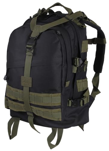 Rothco Large Transport Pack - Rugged Tactical Backpack MOLLE Bag for EDC Storage (Black/Olive Drab, one size)