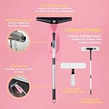 Swan x Lynsey SC59010QOC Rechargeable Cordless Window Vacuum Cleaner with Extension Pole, 35 Mins Runtime, Includes Spray Bottle with Cloth Holder / 2x Washable Microfiber Cloth, Pink - Image 5