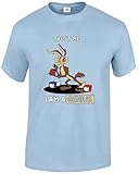Camiseta divertida de dibujos animados con texto en inglés 'Trust Me I Am Genius', Camiseta azul cielo con estampado negro, XXL