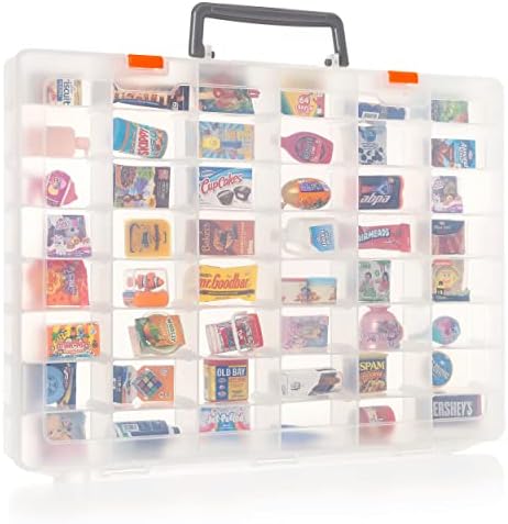 Plastic Toy Storage Case Compatible with Mini Brands Collector Toys, Shopkins, Real Littles, and LOL Surprise Series 1, 2, 3, 4, Collectible Compartments for Miniatures, Travel Friendly