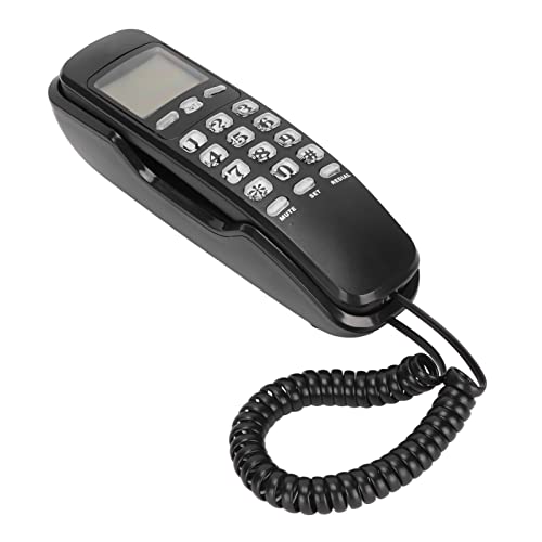 Goshyda Téléphone Filaire, Téléphone Filaire de Bureau Mural, Identification de L'appelant avec Réduction du Bruit en Un Clic, Adapté au Bureau de L'hôtel à la Maison
