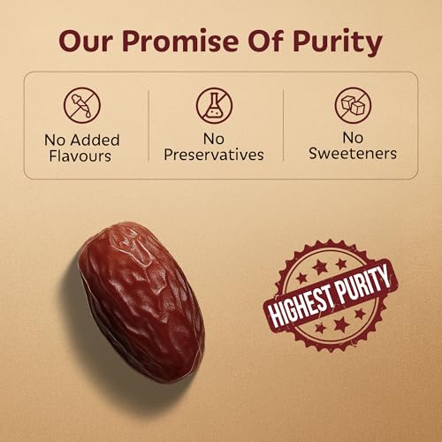Image of Soully Medjool Dates 400g (Pack of 3) | Premium Soft & Juicy Medjoul Khajoor | High in Fibre | No Added Sweeteners or Preservatives | Healthy Snacks Khajur | Healthy Dates for Snacking | Dry Fruits