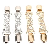 EXCEART 4個春物カーディガン レディース用 ホローアウトデザイン カーディガンクリップ 強力固定 合金製 多用途ショール留め おしゃれなヴ