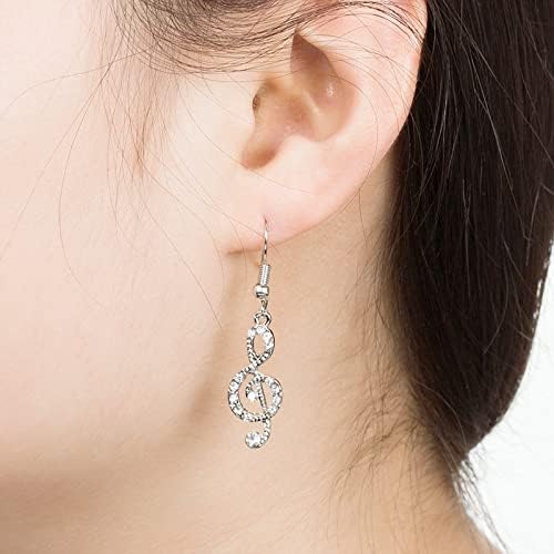 Delicate Music Note Dangle Earrings CZ Clear Crystal Musical Fans Drop Earring Rhinestone Fashion Costume Jewelry Gift for Women - Image 4