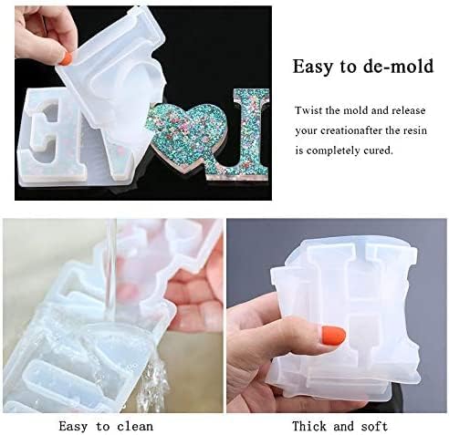 Miniatura 6 de Paquete de 3 moldes de resina de silicona para el hogar, familia, eslogan de amor, moldes de resina epoxi, herramientas de fundición para resina UV,