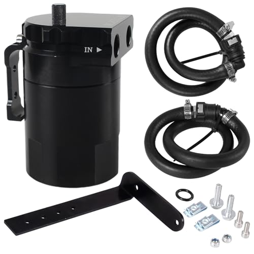 POSENG Oil Catch Can Baffled Oil Separator Tank Compatible with ...