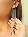 Handmade Silver Chain Earcuff Feather Non Pierced Earrings Long Chain Ear cuffs Dangle Under Ear Unusual Jewelry gift for mom