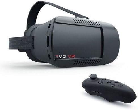 Merkury EVO NEXT VR 360 Virtual Reality Cell Phone Smartphone 3D Headset with Bluetooth Controller (Black)