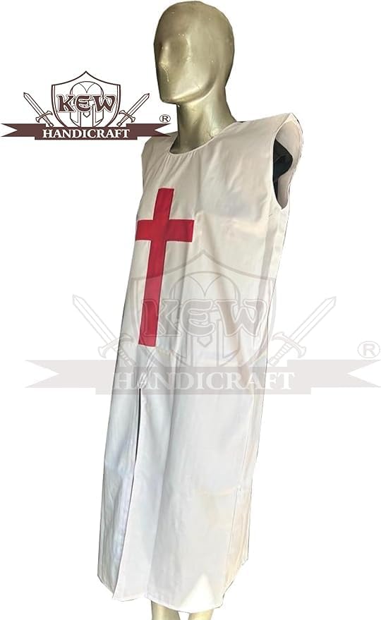 Generic Medieval Crusader Templar Tunic Knights Clothe Black, Red & White LARP Armor Costume Event Best Gift for him j7