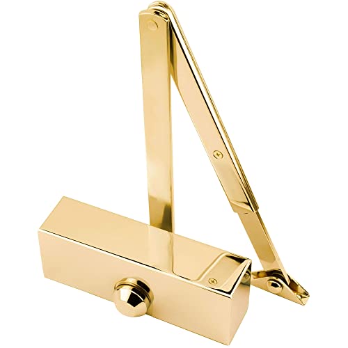 EAI Adjustable Fire Door Closer | Fire Tested | Power Size 3 | Polished Brass