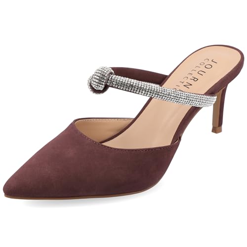 Journee Lunna - Zapatos de tacón de aguja para mujer con puntera puntiaguda, Vino, 38 EU