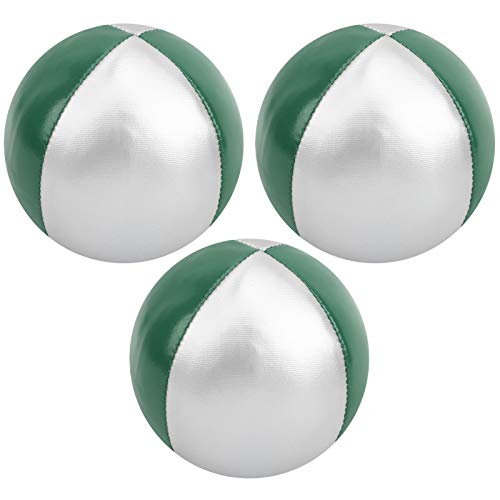 Dilwe Palla da Giocoliere, PU + Palla da Giocoliere in Poliuretano Giocattolo per Il Tempo Libero al Coperto per Principianti, Bambini, Adulti(Verde/Argento)