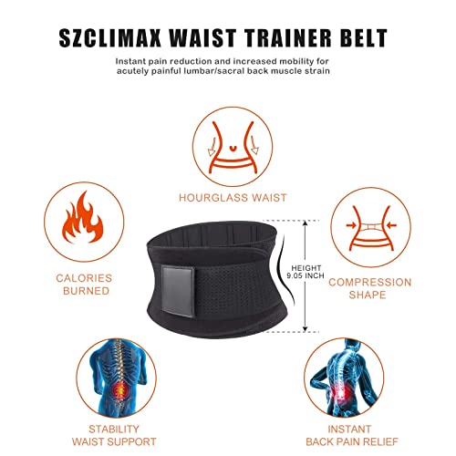 Szclimax Lumbar Lower Back Brace Support Belt For Back Pain Relief, Herniated Disc, Sciatica, Scoliosis, Body Shaper Belt, Adjustable Workout Waist Trainer For Women Men(Black, Large) #TOP5