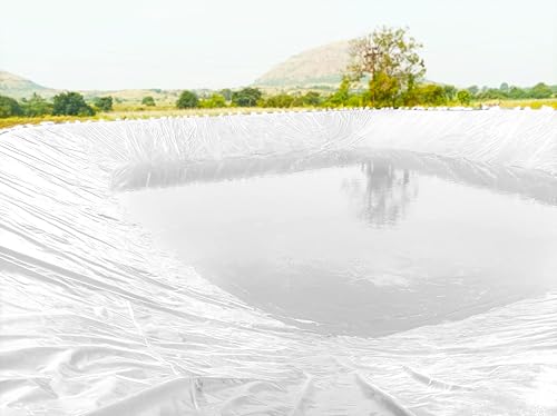 Image of TUFFPAULIN 40FT X 30FT 200 GSM Transparent Pond Liner Super Heavy Duty Tarpaulin Tirpal Tadpatri Tharpai Thadika, Reinforced Eyelets, UV Resistant, Waterproof, 6 Layer MLCL 3D Rib Technology-1 No.