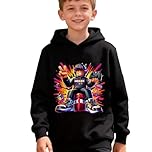 Duoxinbos Roblox Hoodie Boys Sweatshirt YouTuber Teen PS4 Game Character Tops Girls Casual Pullover Long Sleeve T-shirts 2-13Y Black