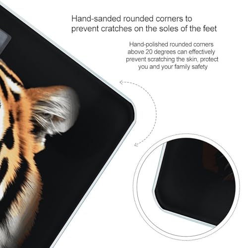Báscula de baño digital Tiger Face con vidrio templado y pantalla LCD miniatura 4