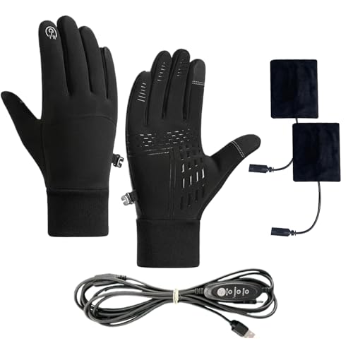Manoplas de calefacción eléctricas, Mano alimentada por USB, Calentador de Control de Temperatura de 3 Niveles, Guante térmico Resistente al Viento, Equipo de, Caza, Pantalla táctil de Dedo