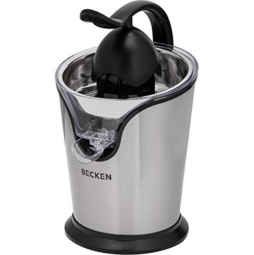 BECKEN - Exprimidor Eléctrico - Ideal para Jugos Naturales - Potencia 100 W - Filtro en Acero Inoxidable - Sistema Antigoteo - Fácil de Limpiar