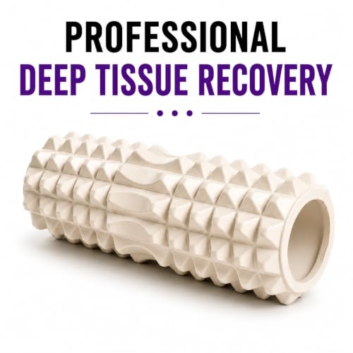 Image of Faom Roller for Exercise Gym- Deep Tissue Body Massage Roller for Back Pain, Neck & Knee - Yoga Roller Fitness Workout, Muscle Massager Equipment, Stretching Tool -33cm (WHITE)