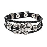 Mgutillart Punk Alloy Buckle Bracelet Animal Scorpion Leather Bracelet(Scorpion)