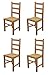 t m c s Tommychairs - Set 4 chaises Rustica pour Cuisine, Bar et Salle à Manger, Robuste Structure en Bois de hêtre peindré en Couleur chêne et Assise en Paille