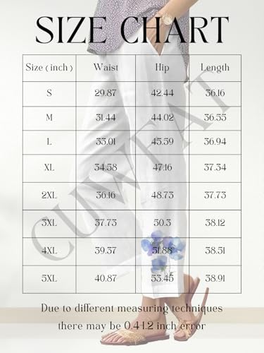 Women's Colorful Cute Flower Printed Pants Summer Loose Fit Comfort Trousers Straight Leg Vacation Beach Outfits3