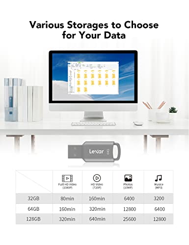 Image of Lexar V400 64GB USB 3.0 Flash Drive, Read Speed up to 100MB /s High Speed Reliable Thumb Drive, Portable Plug and Play USB Memory Stick for PC /Mac /Laptop /Desktop Computer /External Storage