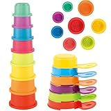 Bath Toys for Babies 6-12 Months, 14 PCS Mold Free Bath Toys for Kids Ages 1-3 with Stacking Cups Bath Spoons Early Learning Bathtub Water Toys for Babies&Toddlers Christmas Stocking Stuffers Gifts