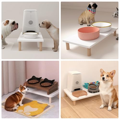 KCLROEO Elevated Cat Food Stand, Raised Pet Feeding Table for Cats and Dogs by KCLROEO - Used condition - Image 4