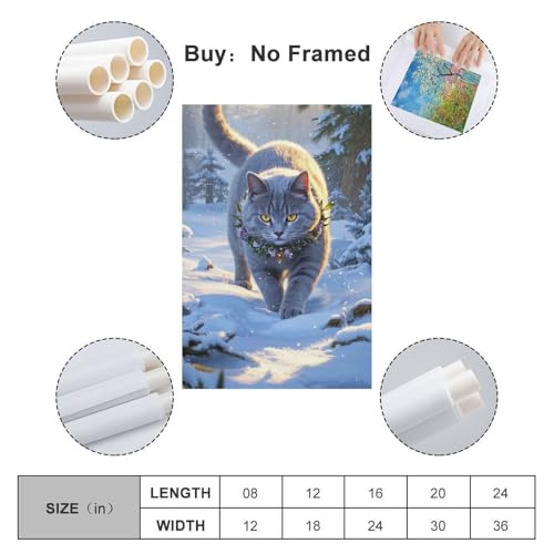Cuadros modernos de Chartreux para decoración de sala de estar lienzo de 50x75cm 2