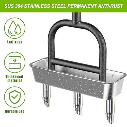 Aerador manual para césped Dolibest con 3 puntas de acero inoxidable miniatura 2