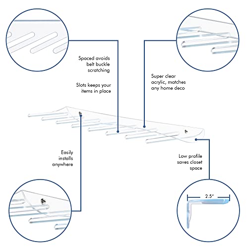 Stauber Best Belt And Tie Rack - Wall Mount Holder And Display (Clear, Acrylic) #TOP5