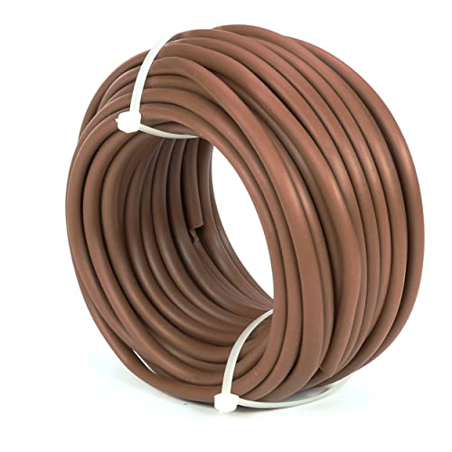 MUGAR- Manguera para riego por goteo. Tubo de goteo sin goteros- Rollo de 100m y 16mm marrón