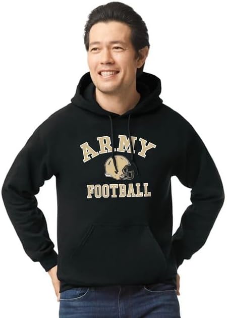 Barnesmith College Football Hooded Sweatshirt with Pocket, Unisex Cotton/Poly Blend, Helmet Logo image 4