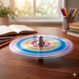 ︎虹独楽 美しいCDコマ 知育玩具 工作 教材 自分でも作れます。日本グッド・トイ受賞おもちゃ 美しい 知育玩具 デザイン こま コマ 手作り 色変わり 1歳 2歳 3歳 4歳 大人向け 国産 日本製