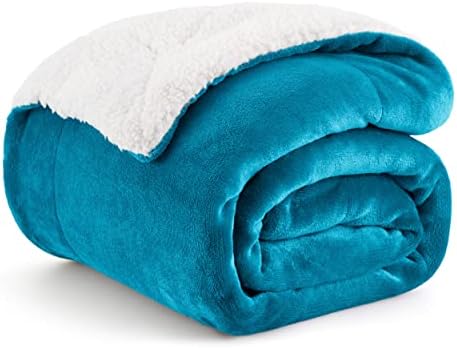 BEDSURE Sherpa Fleece Blanket Queen Size - Fluffy Microfiber Solid Blankets for Bed Large Throw, Silver Grey, 220x240cm