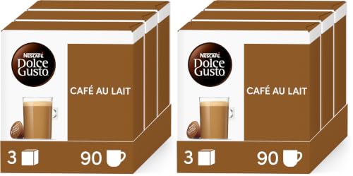 NESCAFÉ Dolce Gusto Café con Leche, 90 cápsulas, Intensidad 7 (3 pack x 30) (Paquete de 2)
