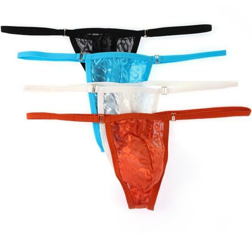 Men's Sexy Panties Underwear Lace T-Back Briefs Breathable Thongs Male G-String Underpants2